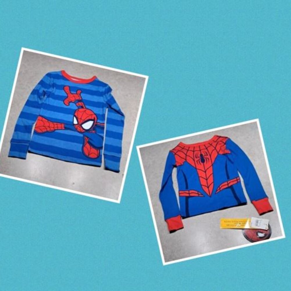 NWT - Boys Size 6 Spiderman Long Sleeve Sleep Shirts - 2 pack